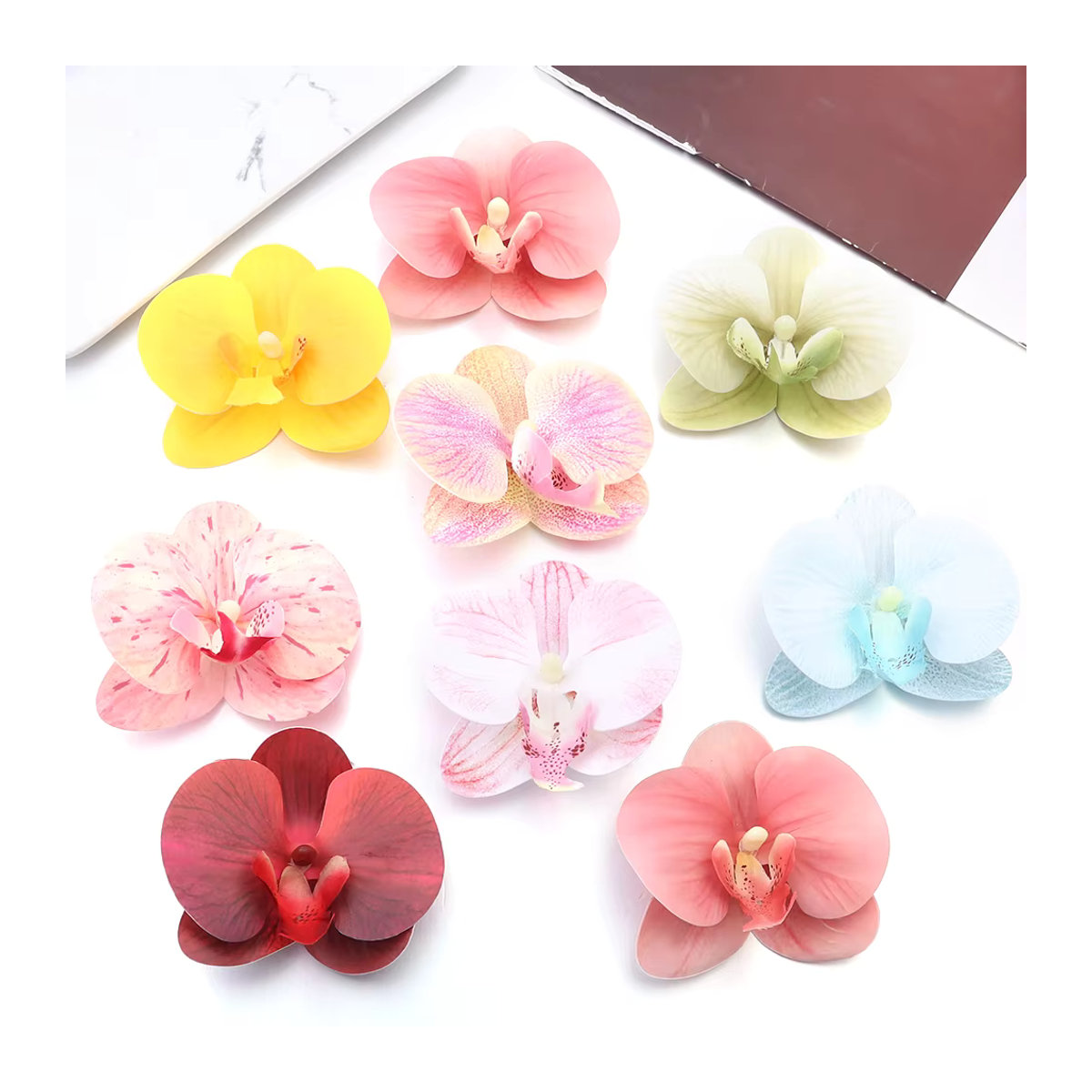 5er Set Künstliche Phalaenopsis Orchideen-Blütenköpfe in Mehrfarbig und Blau für DIY-Dekorationen - Bild 6