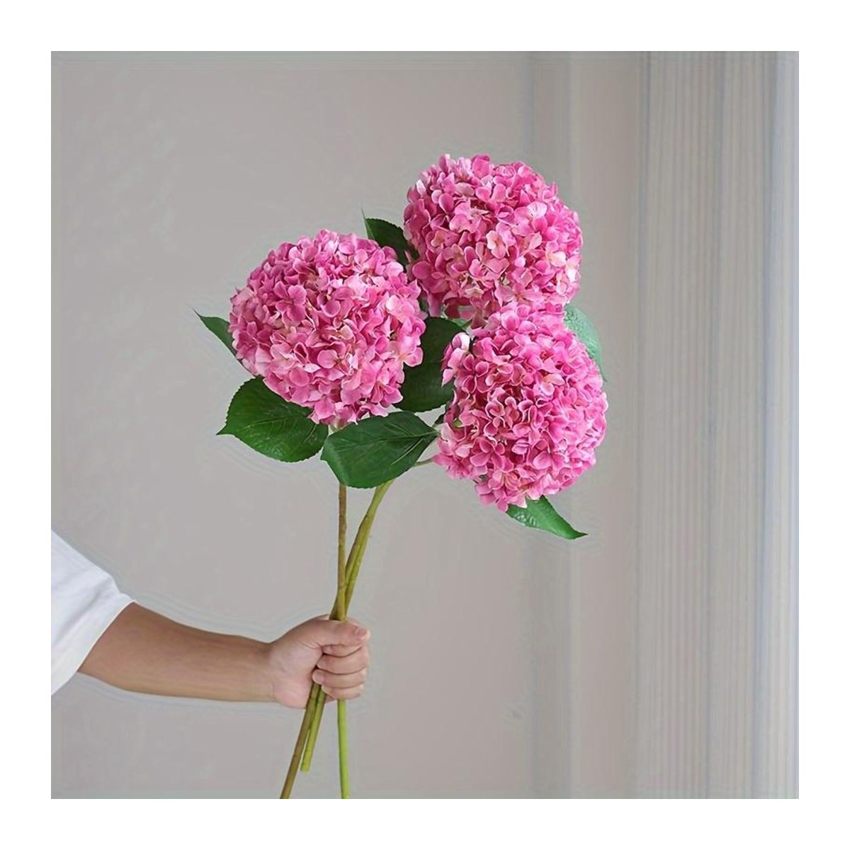 5er Set Künstliche Retro-Hortensien in Rosa von Lucky Black Cat, Ästhetische Florale Dekoration aus Textil und Kunststoff für Wohnzimmer und Esszimmer - Bild 1