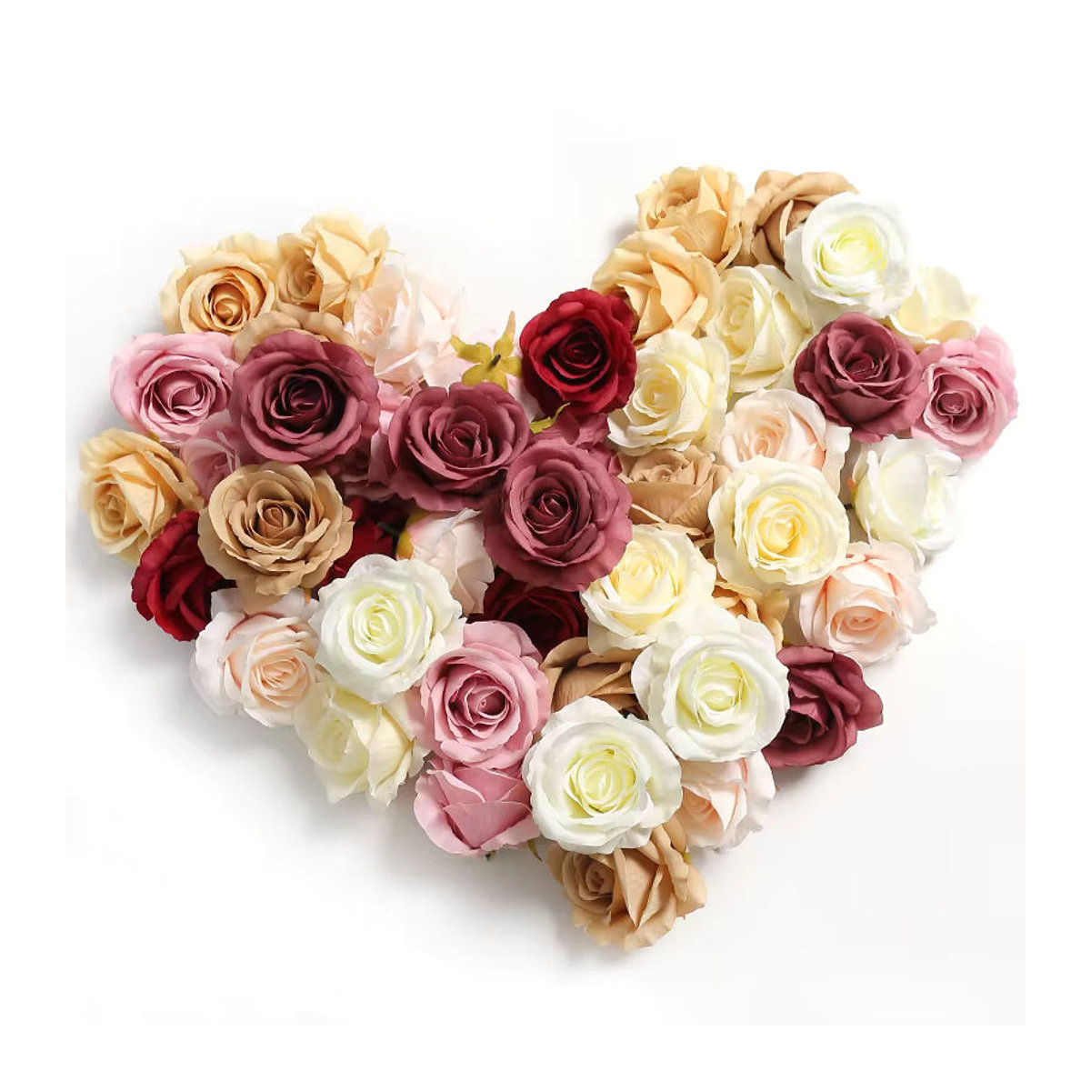 5er Set MENGHAO Künstliche Rosen Köpfe in Schwarz und Mehrfarbig für Hochzeitsdekoration und DIY Kränze aus Textil - Bild 2