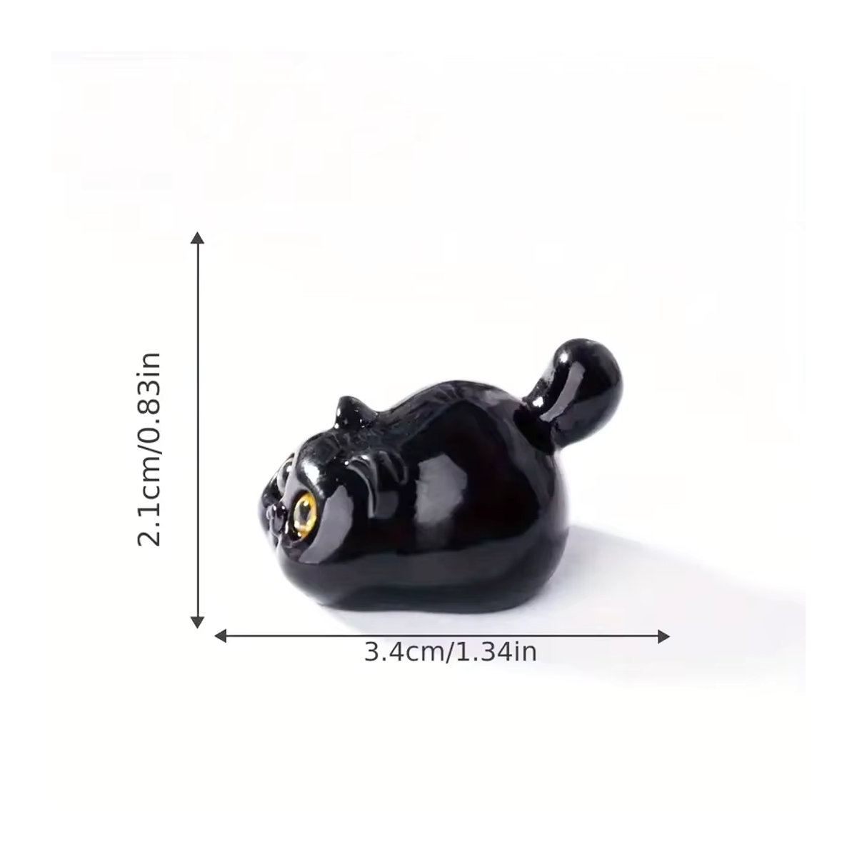 5er Set Miniatur-Statuen aus Kunstharz in Schwarz als schwarze Katzen Figuren für deine Heimdekoration und DIY-Mikrolandschaften - Bild 4