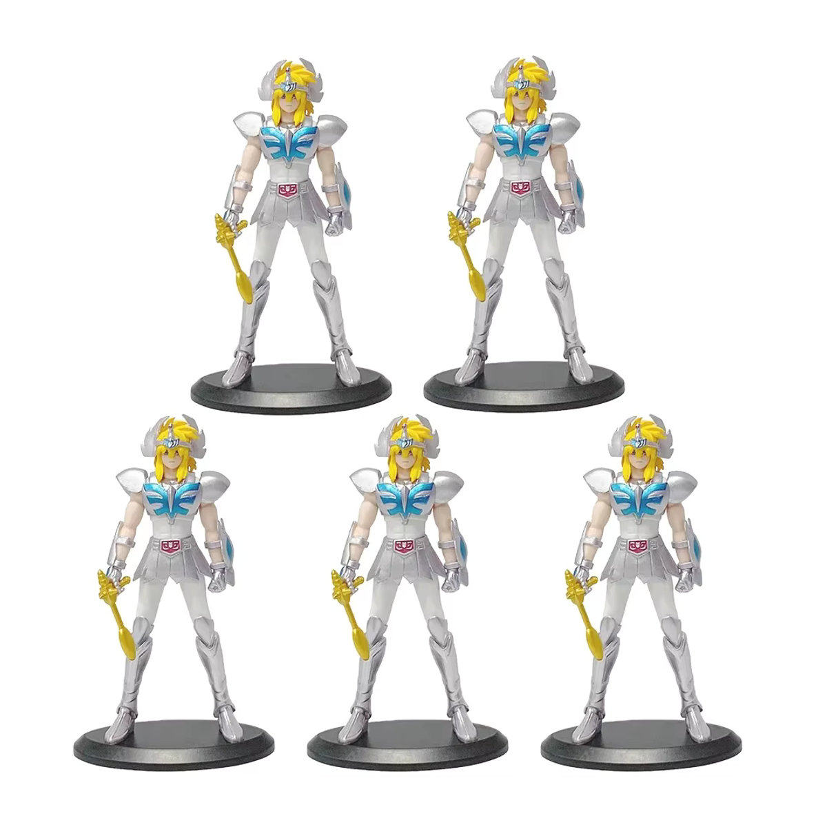5er-Set Saint Seiya Action Figuren Zi Long Glacier aus PVC, mehrfarbig, Höhe: 19 cm - Bild 2