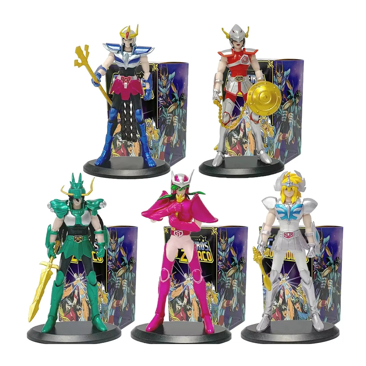 5er-Set Saint Seiya Action Figuren Zi Long Glacier aus PVC, mehrfarbig, Höhe: 19 cm - Bild 4
