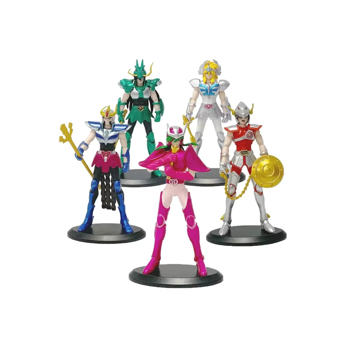 5er-Set Saint Seiya Action Figuren Zi Long Glacier aus PVC, mehrfarbig, Höhe: 19 cm - Bild 5
