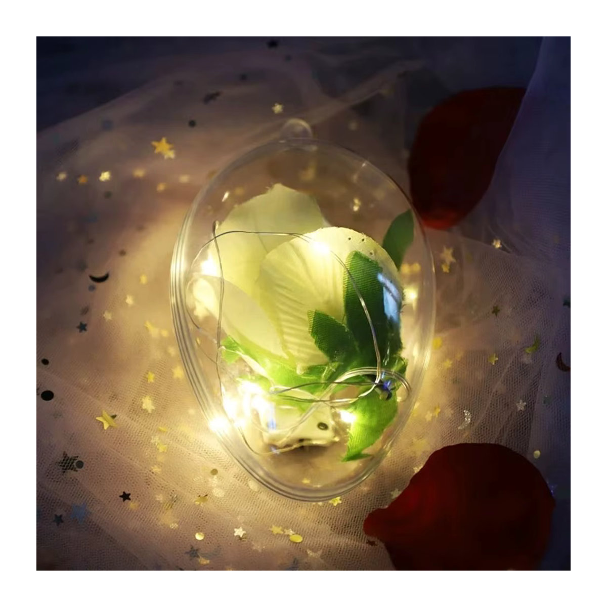 5er Set transparente Osternachhaltige Ei-Formen aus Kunststoff als hängende Dekoration und befüllbare Candy Boxen - Bild 4