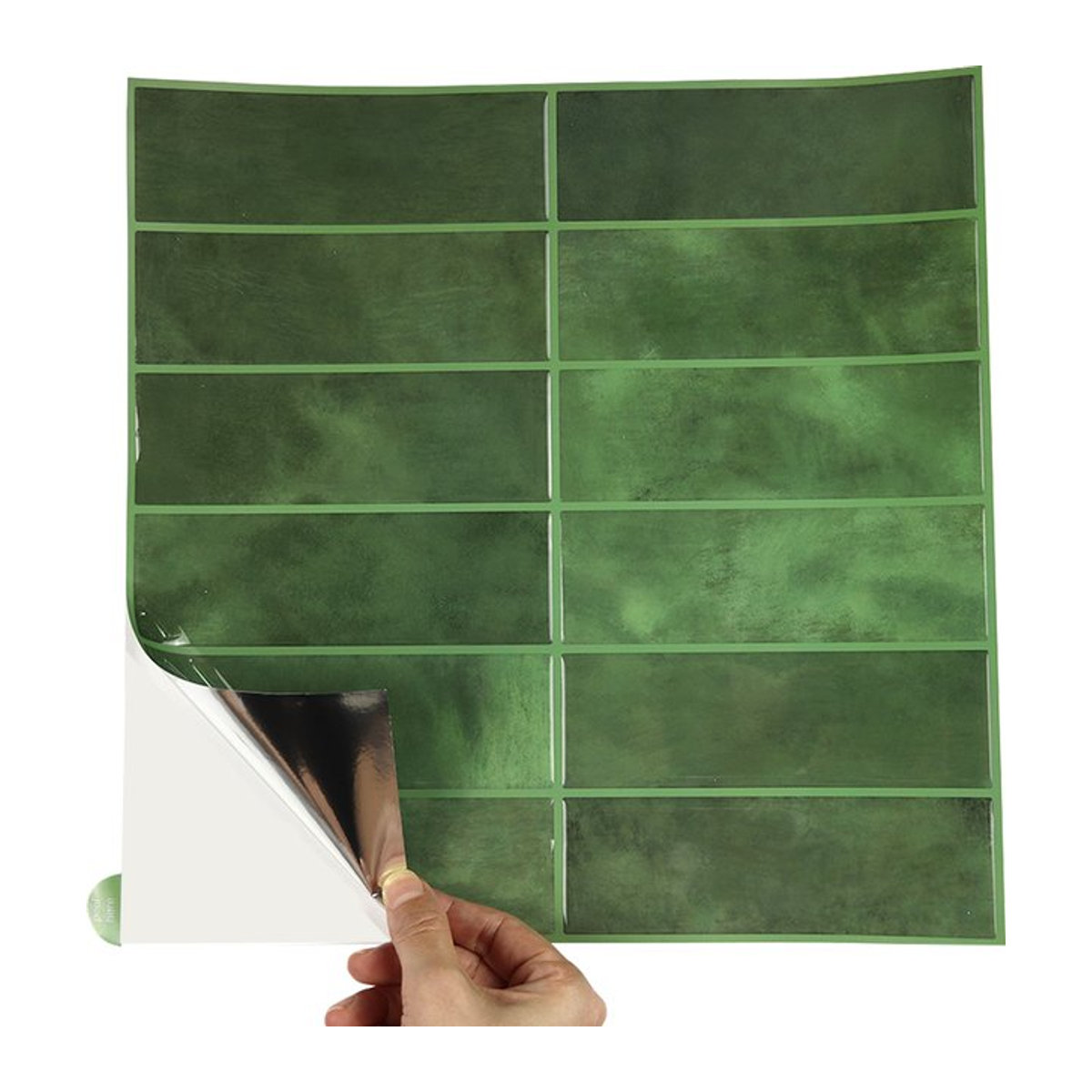 5er Set Vividtiles Wandaufkleber in Marmor-Optik, wasserdichte Vinyl-Tapete in Grün und Mehrfarbig für Küche und Badezimmer - Bild 1