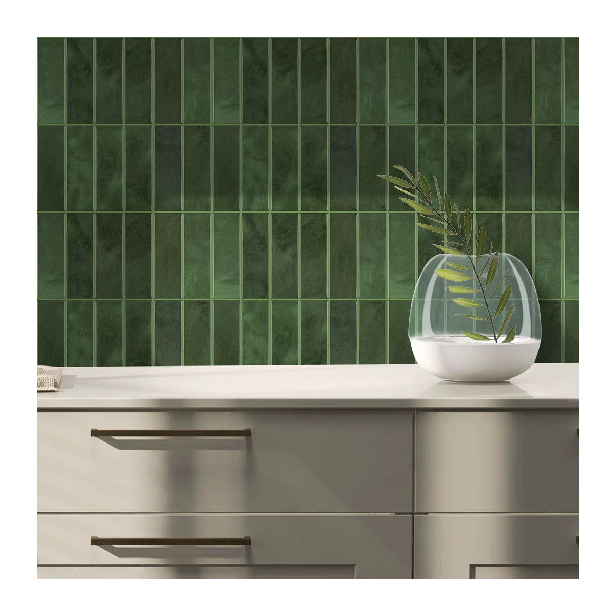 5er Set Vividtiles Wandaufkleber in Marmor-Optik, wasserdichte Vinyl-Tapete in Grün und Mehrfarbig für Küche und Badezimmer - Bild 5