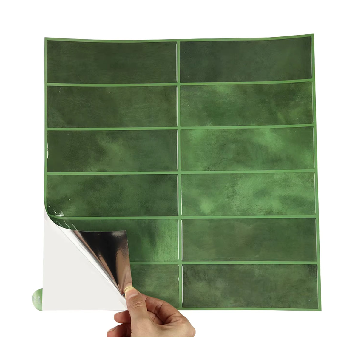 5er Set Vividtiles Wandaufkleber in Marmor-Optik, wasserdichte Vinyl-Tapete in Grün und Mehrfarbig für Küche und Badezimmer - Bild 6