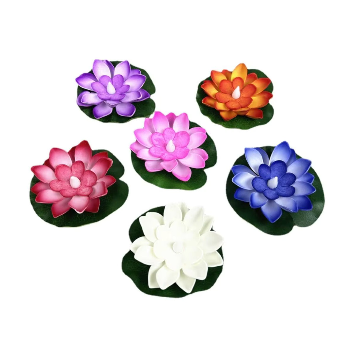 6 Stück künstliche schwimmende Lotusblumen mit Nachtlicht als wasserdichte Dekoration für Garten, Pool und Teich - Bild 5