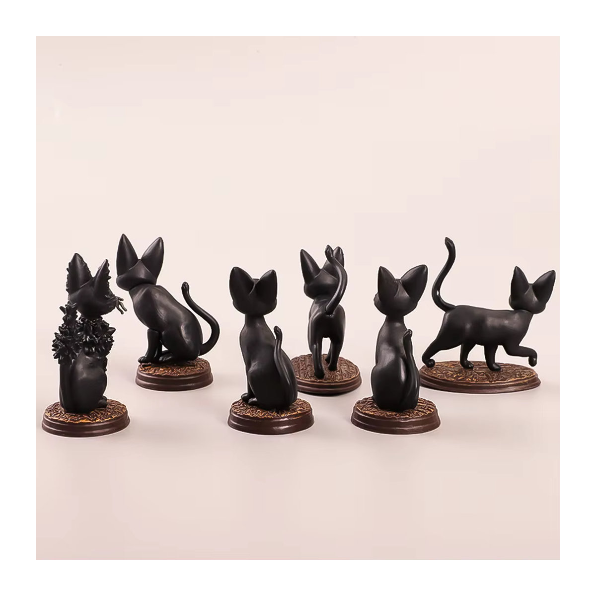 6-teiliges Bandai Set Jiji Gigi Cartoon Schwarze Katze Figuren aus Kunststoff, Schwarz - Bild 2