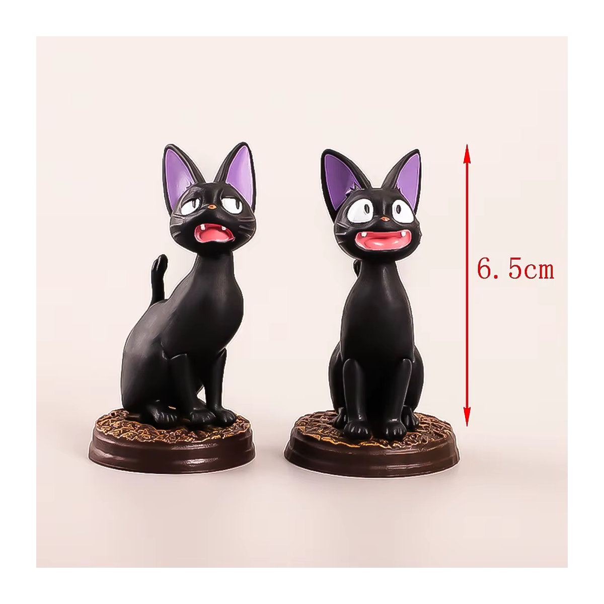 6-teiliges Bandai Set Jiji Gigi Cartoon Schwarze Katze Figuren aus Kunststoff, Schwarz - Bild 3