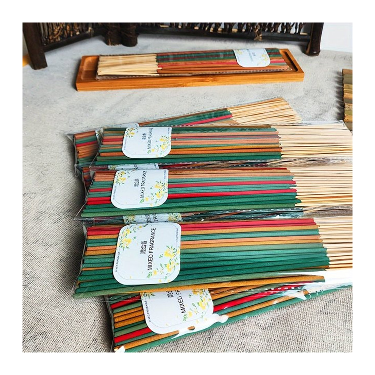 60 Premium-Aromatherapie-Sticks Set mit 6 Düften wie Drachenblut, Jasmin und Salbei in Mehrfarbig für Yoga, Meditation und Entspannung - Bild 1