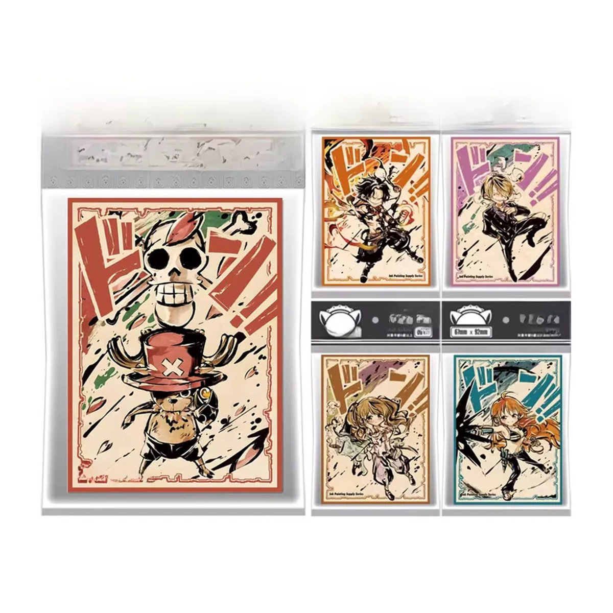 60 Stück Laser-Anime-Kartenhüllen von Bandai in 5 Designs, mehrfarbig, B: 6,7 cm x H: 9,2 cm, Schutzhüllen für MTG und PTCG Kartenspiele - Bild 3