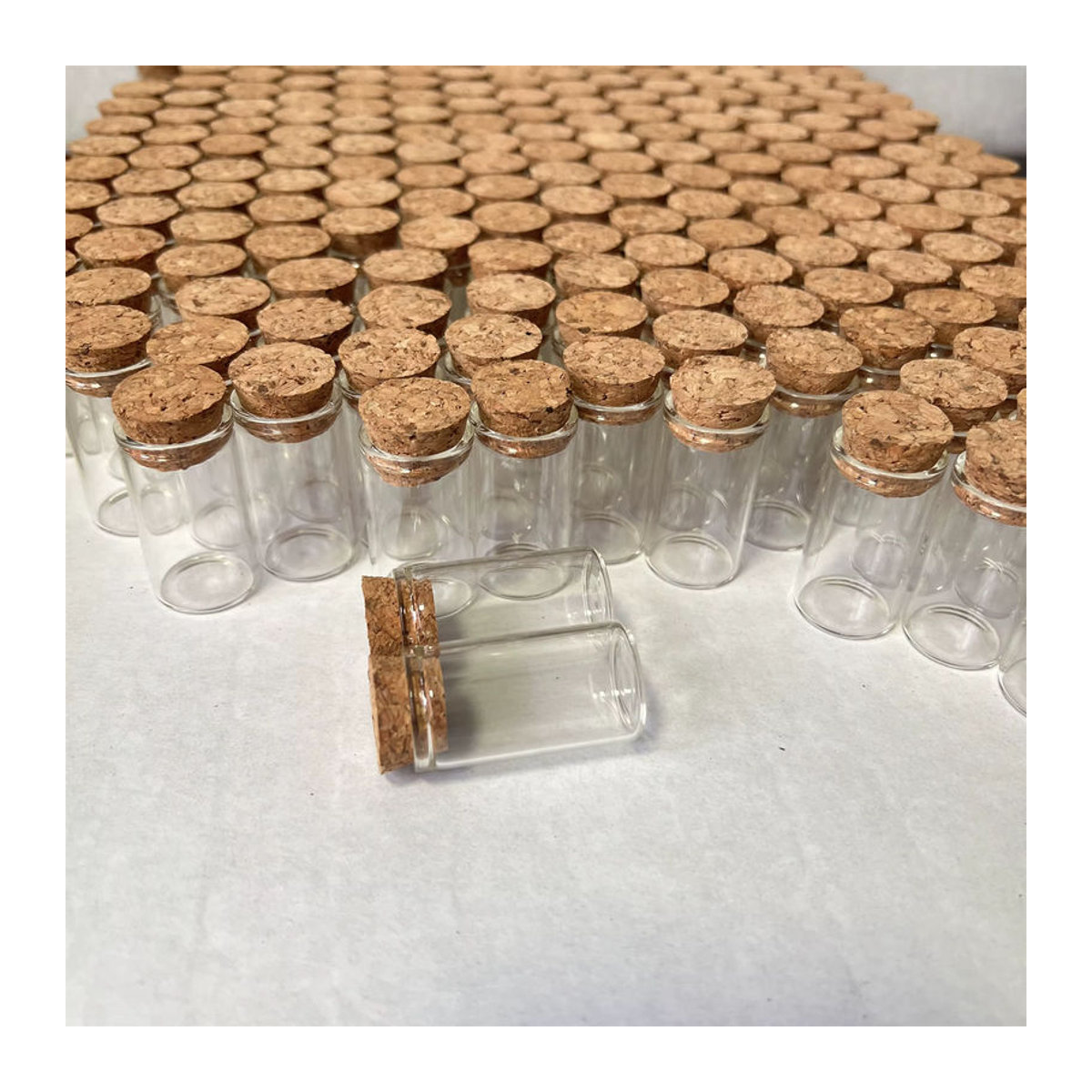60 Stück Mini-Wunschglasflaschen mit Korkstopfen, transparent, 8 ml, Durchmesser: 2,2 cm, Höhe: 4 cm - Bild 5