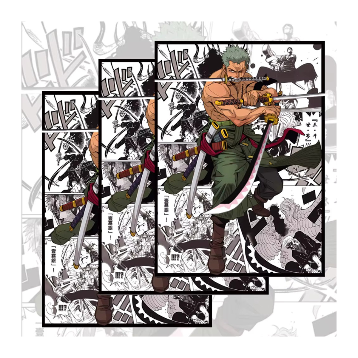 60 Stück One Piece Anime Kartenhüllen von Bandai in Multicolor mit Abstract Illustration für PTCG und TCG, B: 6,6 cm, H: 9,1 cm - Bild 1