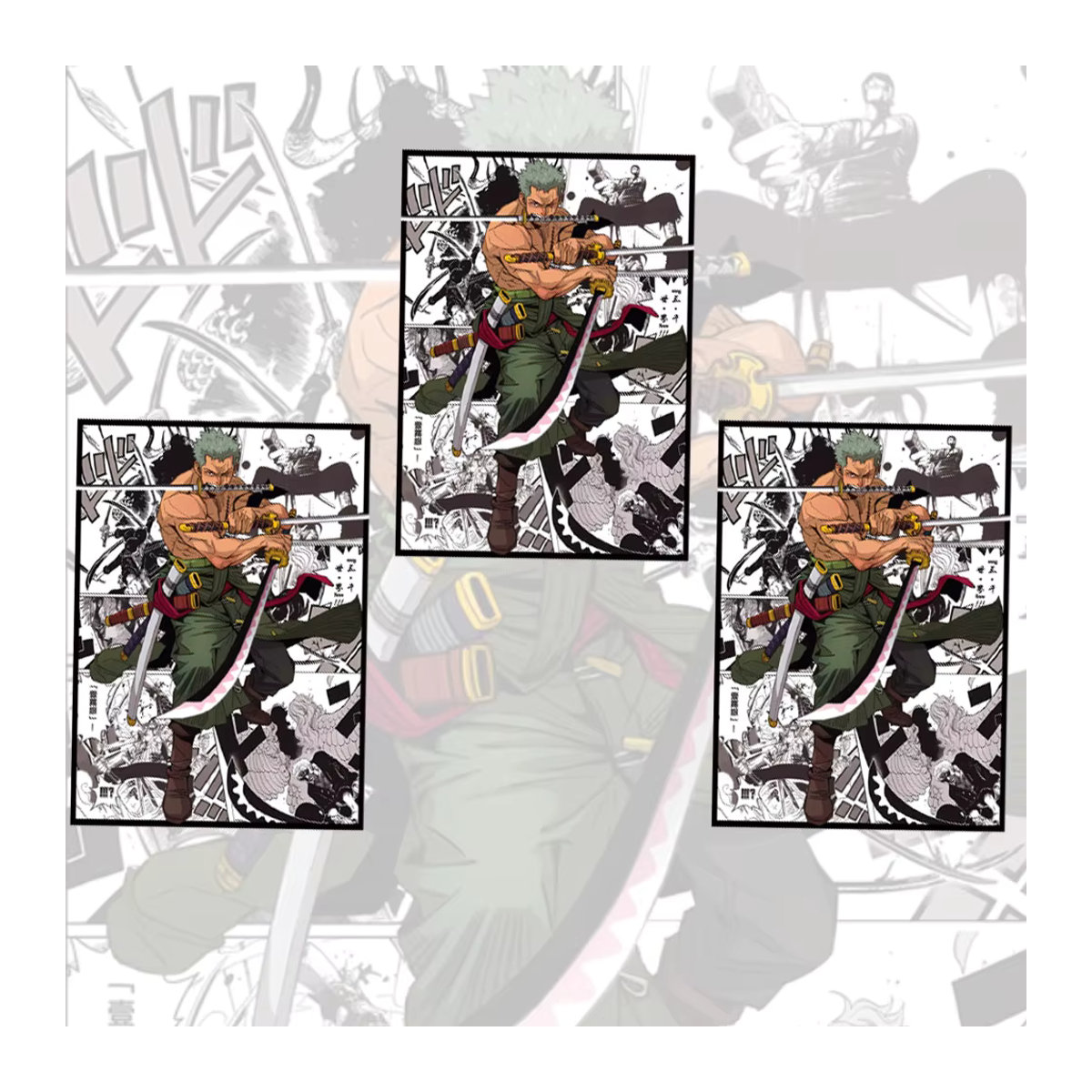 60 Stück One Piece Anime Kartenhüllen von Bandai in Multicolor mit Abstract Illustration für PTCG und TCG, B: 6,6 cm, H: 9,1 cm - Bild 2