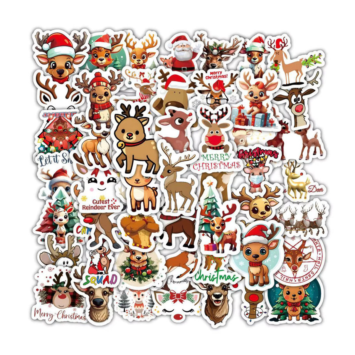 60 Stück Weihnachts-Rentier-Aufkleber von BulingBulingStickers Store in Mehrfarbig für deine Dekoration und Sammelalben - Bild 2