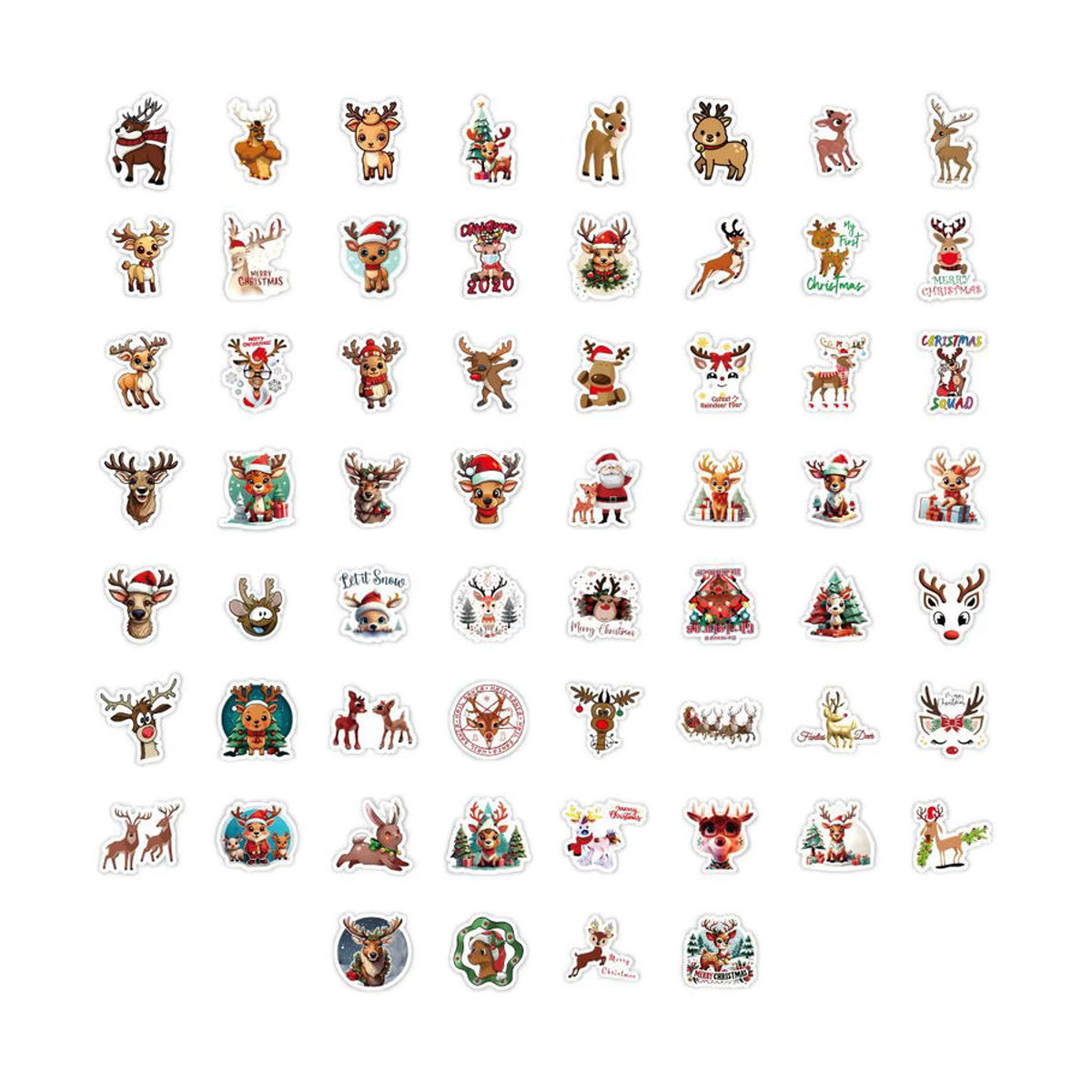 60 Stück Weihnachts-Rentier-Aufkleber von BulingBulingStickers Store in Mehrfarbig für deine Dekoration und Sammelalben - Bild 3