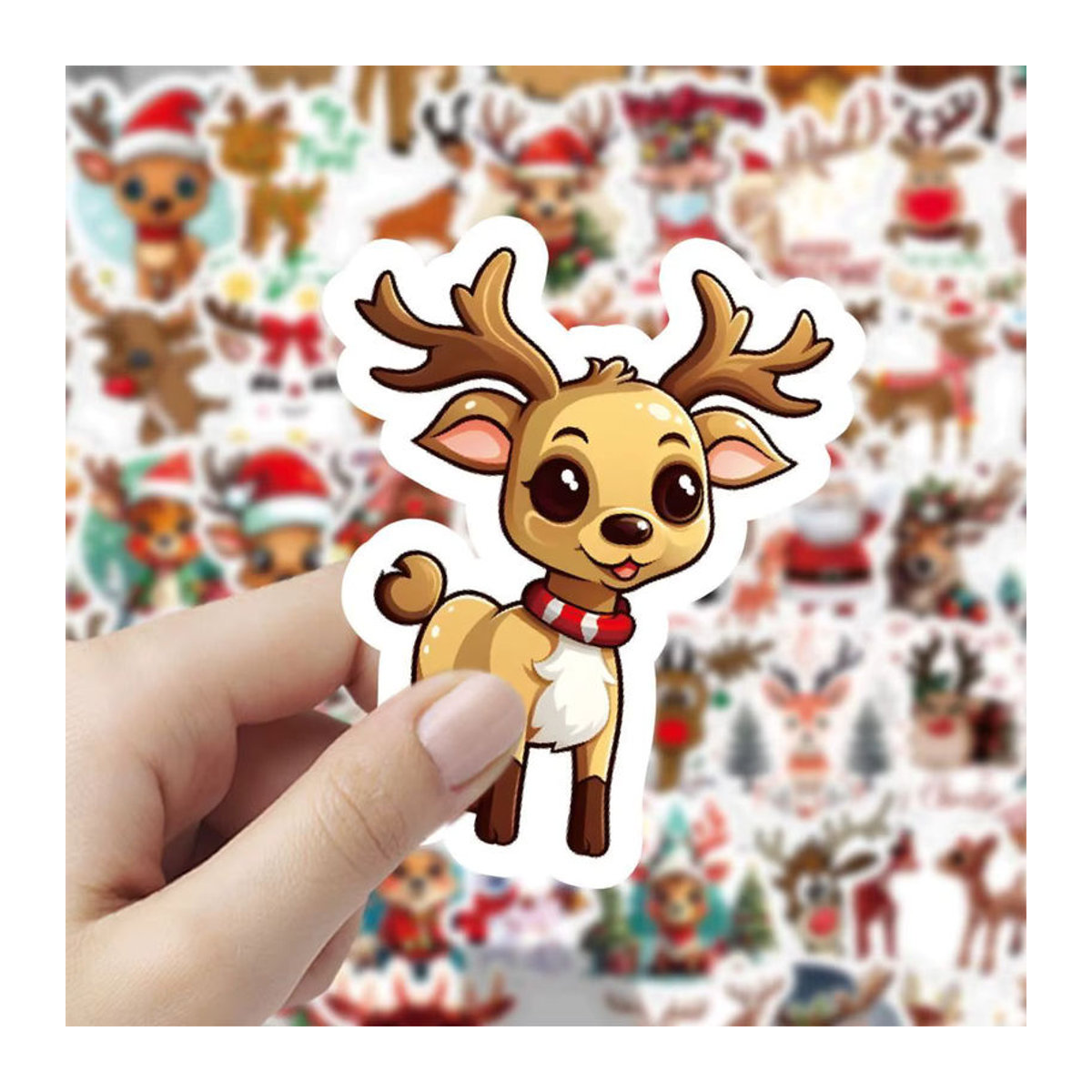 60 Stück Weihnachts-Rentier-Aufkleber von BulingBulingStickers Store in Mehrfarbig für deine Dekoration und Sammelalben - Bild 4