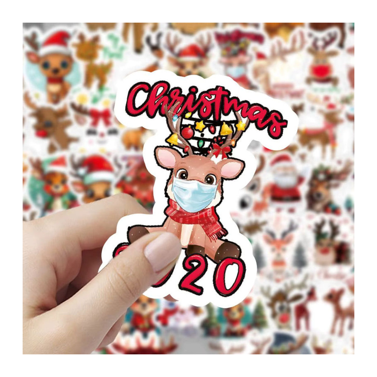 60 Stück Weihnachts-Rentier-Aufkleber von BulingBulingStickers Store in Mehrfarbig für deine Dekoration und Sammelalben - Bild 5