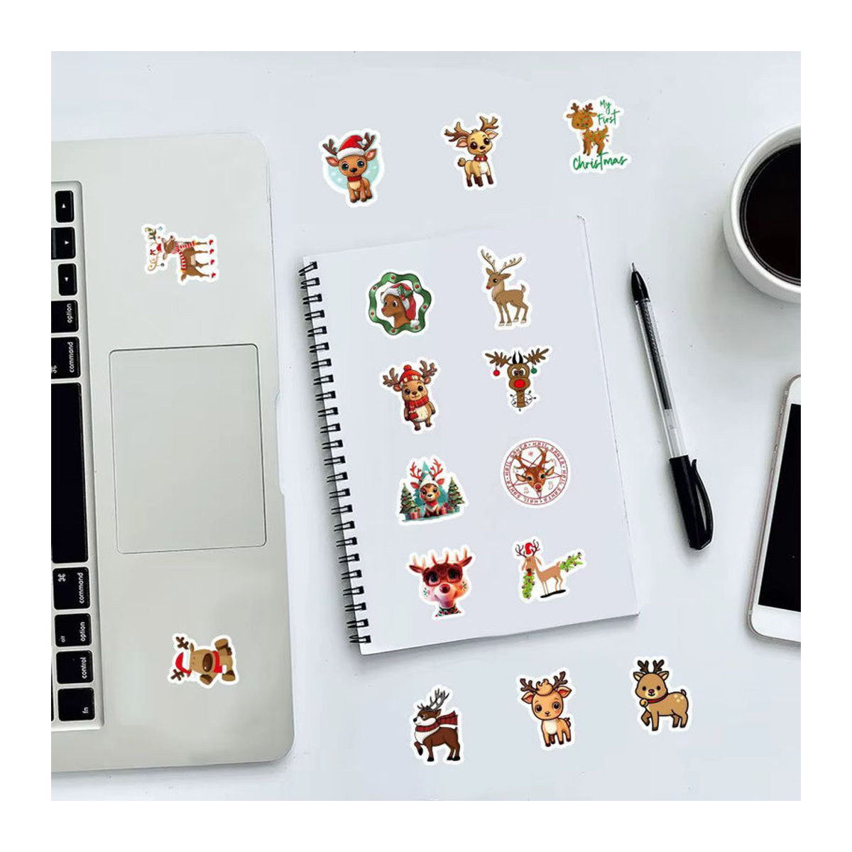 60 Stück Weihnachts-Rentier-Aufkleber von BulingBulingStickers Store in Mehrfarbig für deine Dekoration und Sammelalben - Bild 6