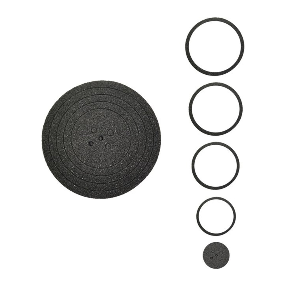 60 Stück Zelila EVA Ring-Dichtungen in Schwarz für runde Münzkapseln, Durchmesser: 21 mm, 26 mm, 31 mm, 36 mm und 41 mm - Bild 1