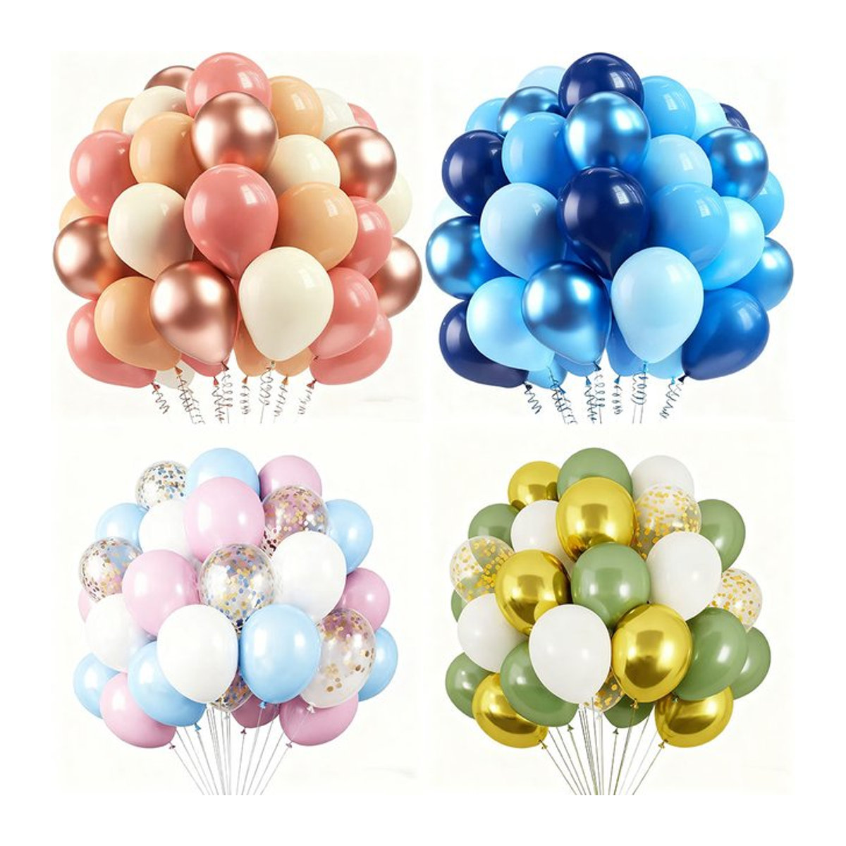 61-teiliges mehrfarbiges Ballon-Set in 12 Zoll für Babyparty, Hochzeit, Abschlussfeier und Geburtstage - Bild 1