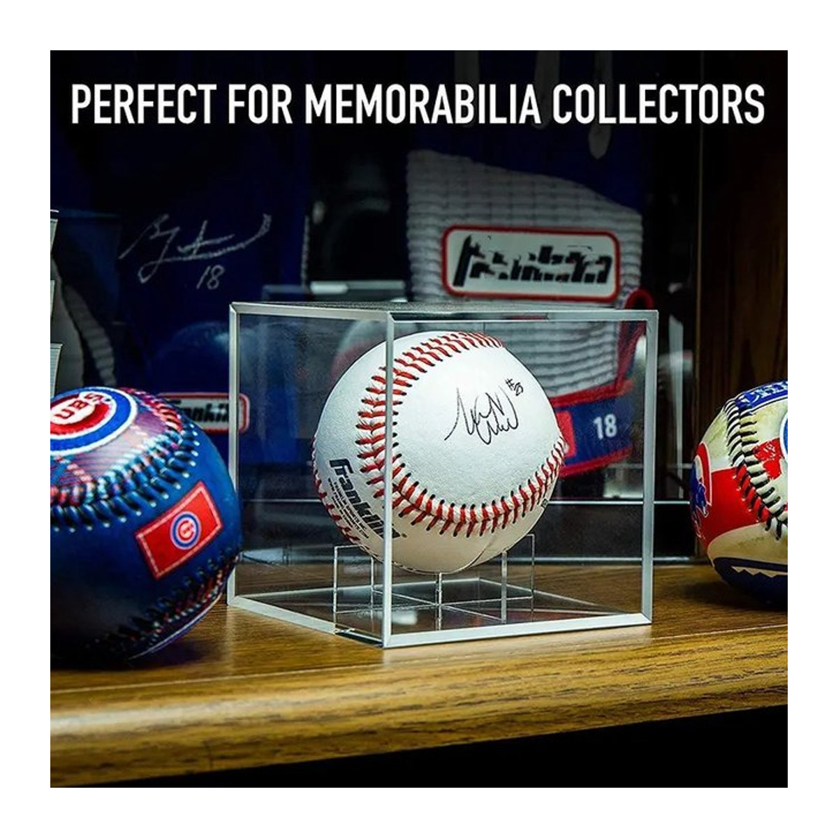 6er-Pack Baseball-Vitrine aus transparentem Acryl für signierte Bälle, quadratische Aufbewahrungsboxen aus Kunststoff - Bild 1