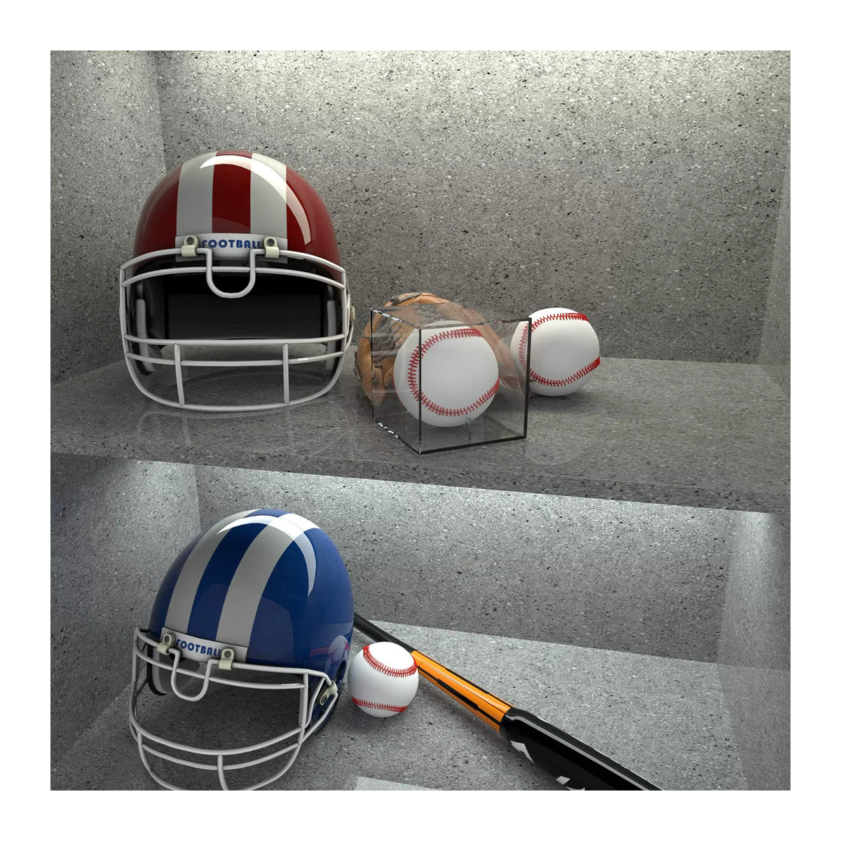 6er-Pack Baseball-Vitrine aus transparentem Acryl für signierte Bälle, quadratische Aufbewahrungsboxen aus Kunststoff - Bild 4