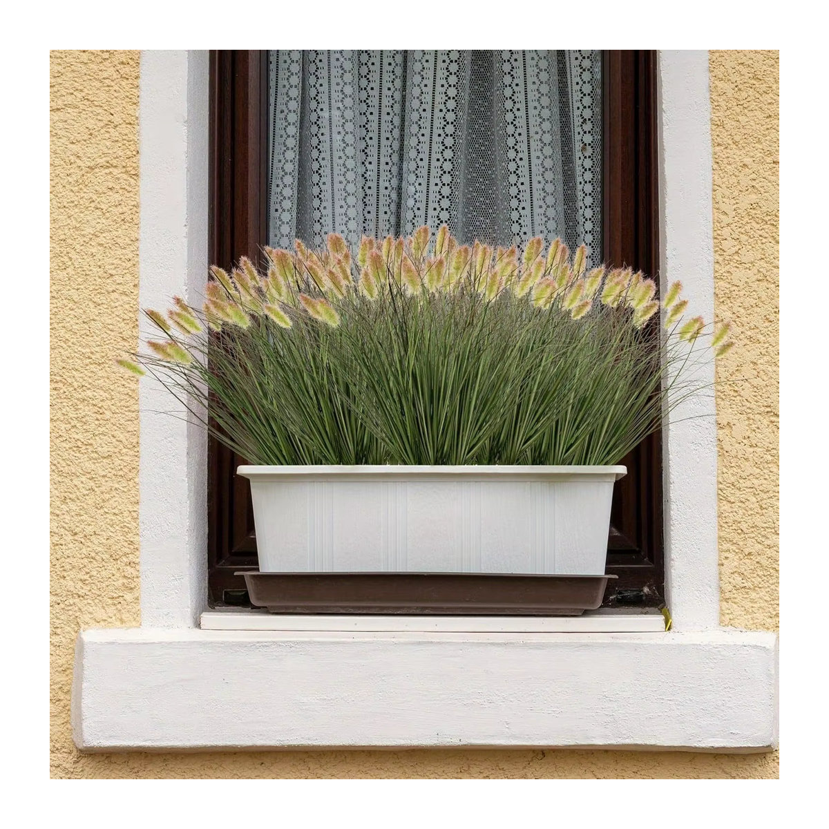 6er Pack künstliches Schilfrohrgras in Grün zur Dekoration für dein Zuhause und deinen Garten - Bild 4