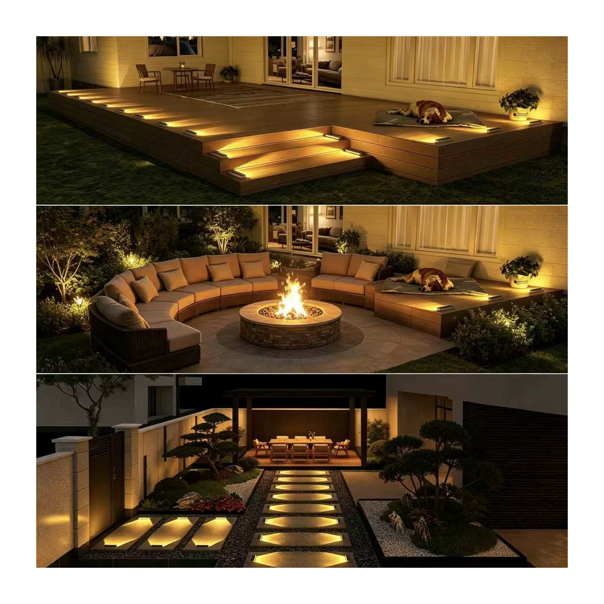 6er Pack Solar-LED-Treppenleuchten Yilaie IP68 wasserdicht mit Linse und Anti-Diebstahl-Design in Silber aus Polycarbonat für Garten und Außenbereich - Bild 4