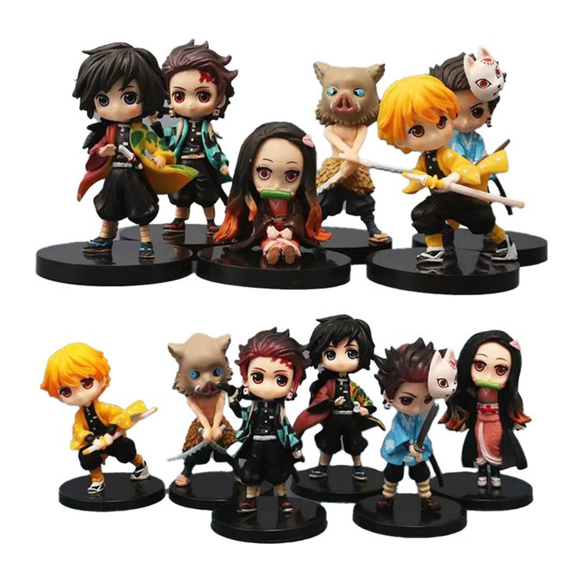 6er Set Bandai Anime Figuren Demon Slayer Qposket PVC Modelle in Mehrfarbig - Bild 1
