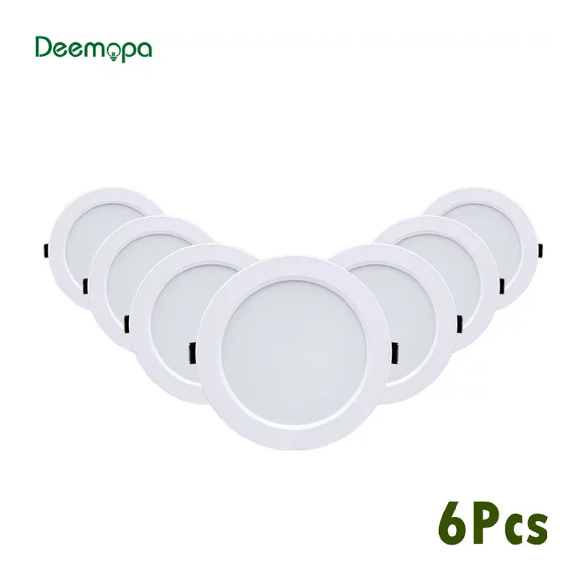 6er Set DEEMOPA LED Einbaustrahler rund in Weiß für minimalistische Deckenbeleuchtung - Bild 1