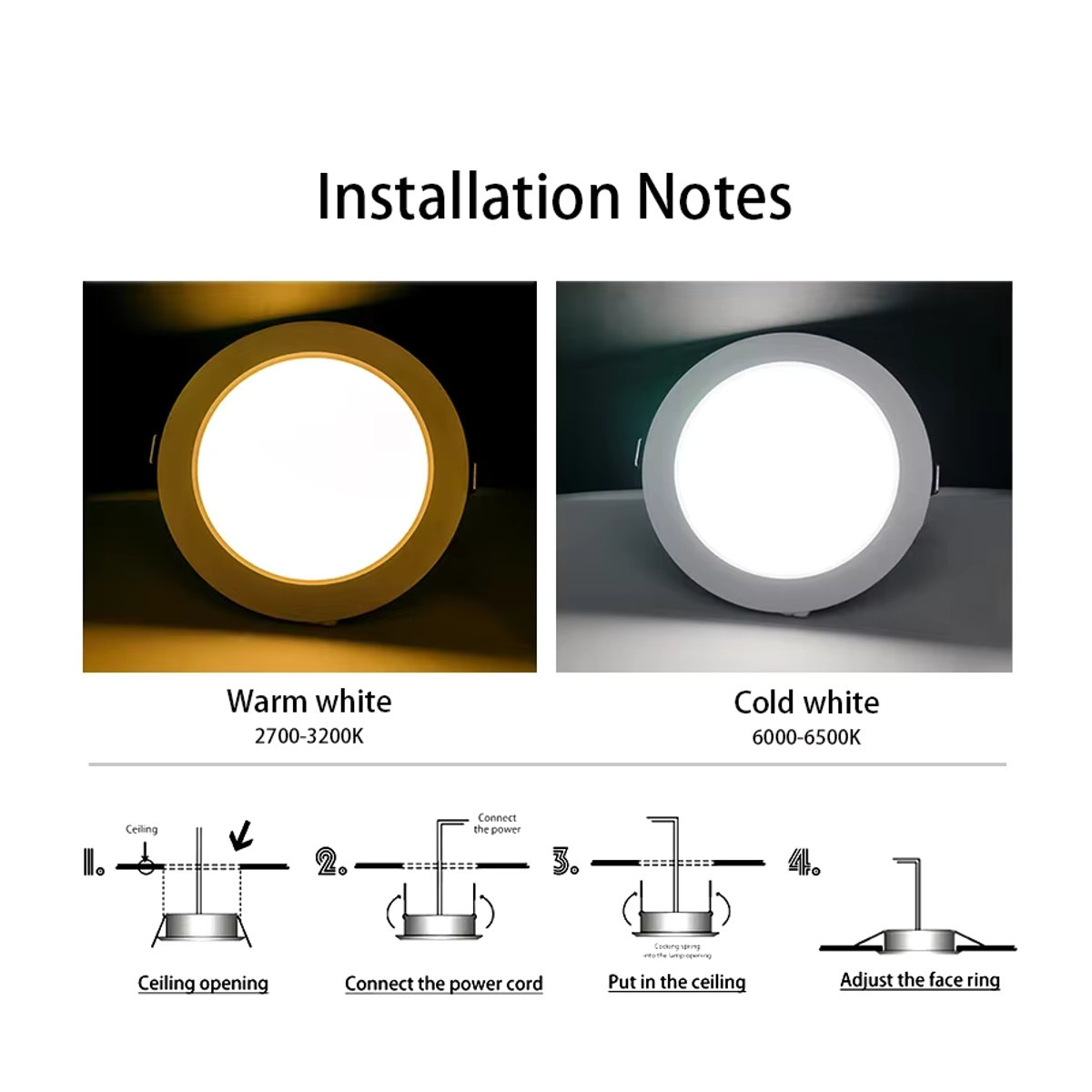 6er Set DEEMOPA LED Einbaustrahler rund in Weiß für minimalistische Deckenbeleuchtung - Bild 2