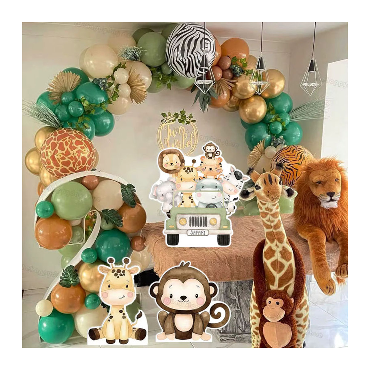 6er Set Dschungeltiere Ausschnitte für Safari Geburtstag und Babyparty als Party Dekoration in Mehrfarbig - Bild 3