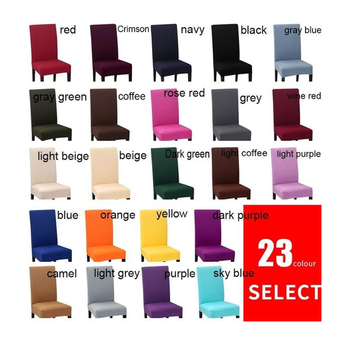 6er Set GoModern Stuhlbezüge aus elastischem Spandex in Weiß für Esszimmer und Bankette - Bild 2