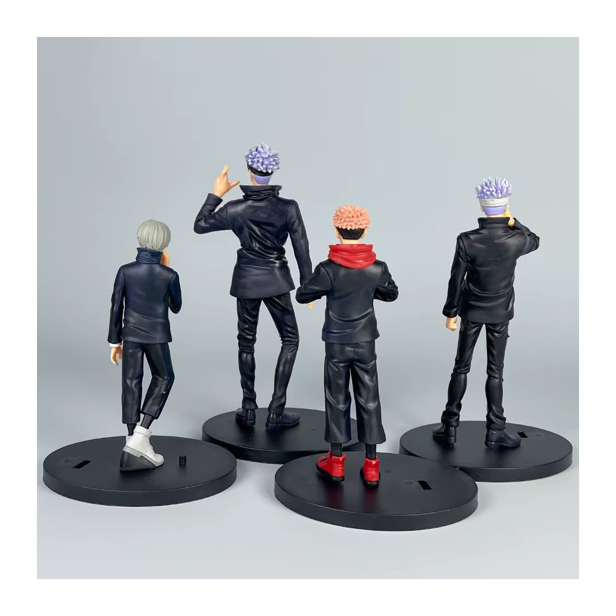 6er Set Jujutsu Kaisen Anime Figuren aus PVC mit Satoru Gojo, Toge Inumaki und Suguru Geto in stehender Position von Bandai, Farbe Schwarz - Bild 3