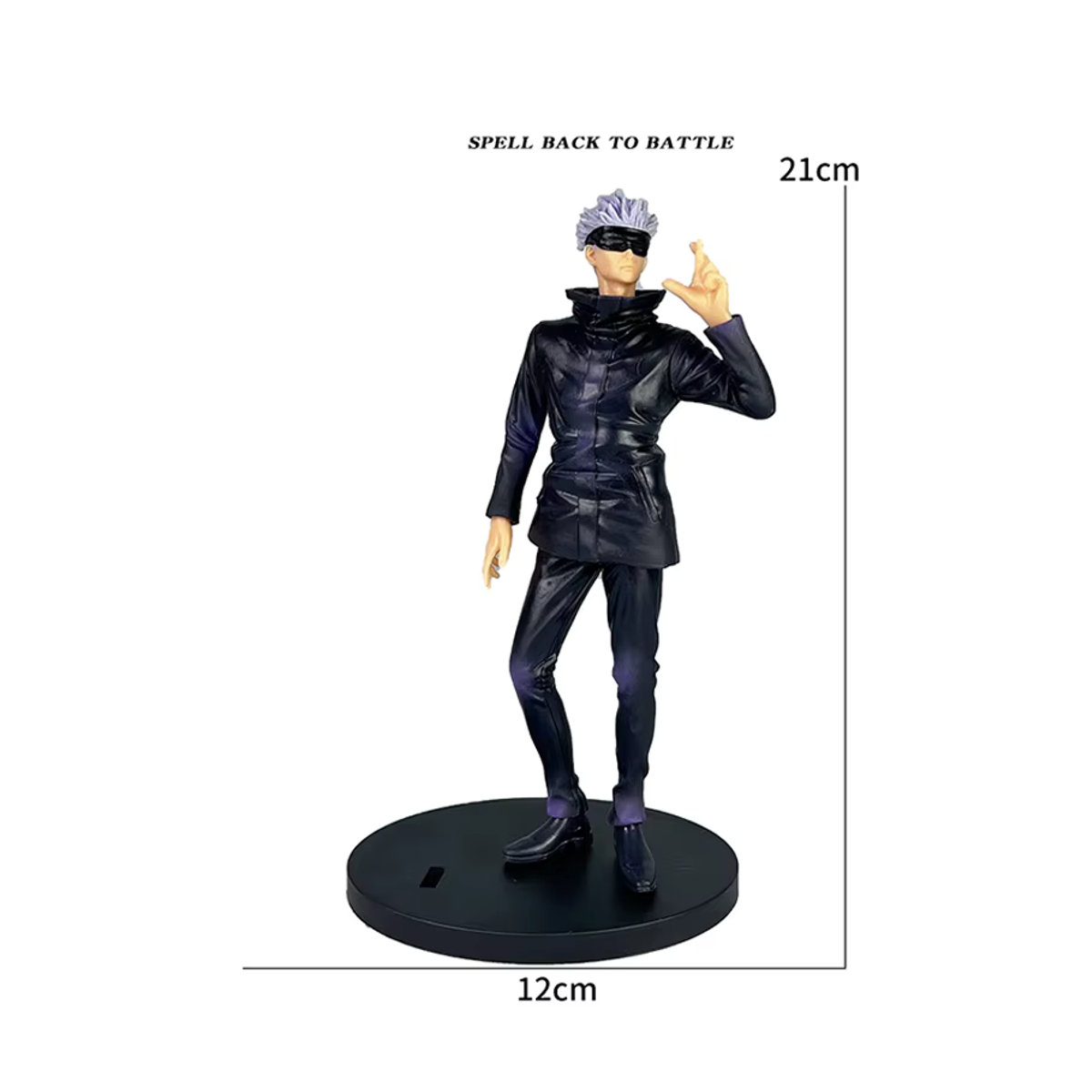 6er Set Jujutsu Kaisen Anime Figuren aus PVC mit Satoru Gojo, Toge Inumaki und Suguru Geto in stehender Position von Bandai, Farbe Schwarz - Bild 4