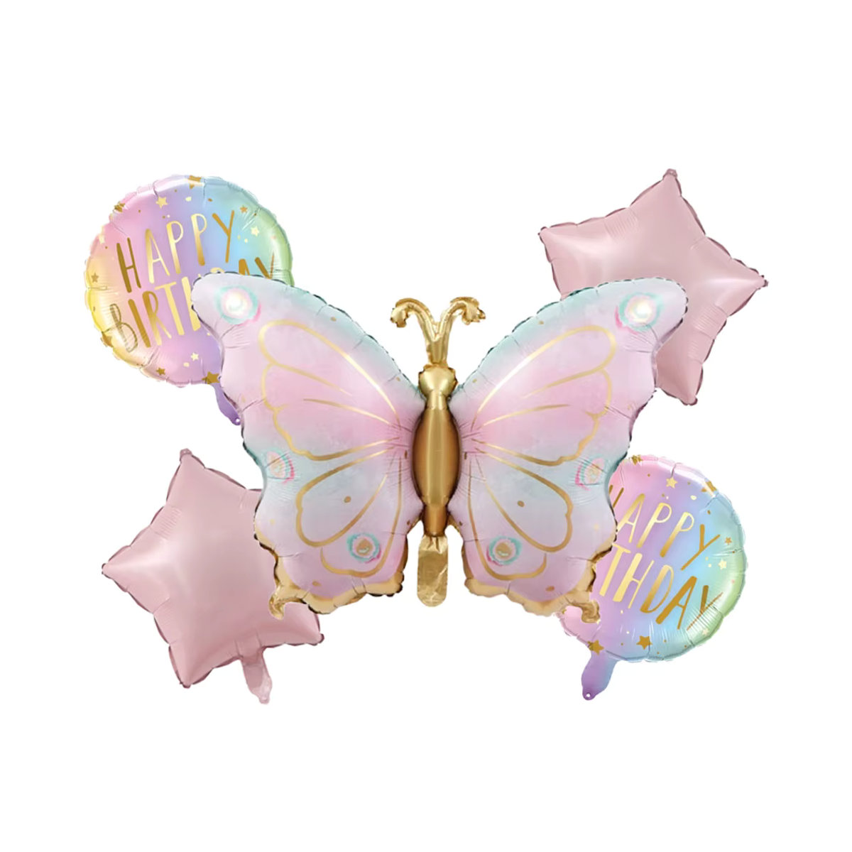 6er Set KUKUZHU Schmetterling Ballons in Rosa mit Farbverlauf für Geburtstag, Baby Shower oder Hochzeit, 40 Zoll - Bild 2