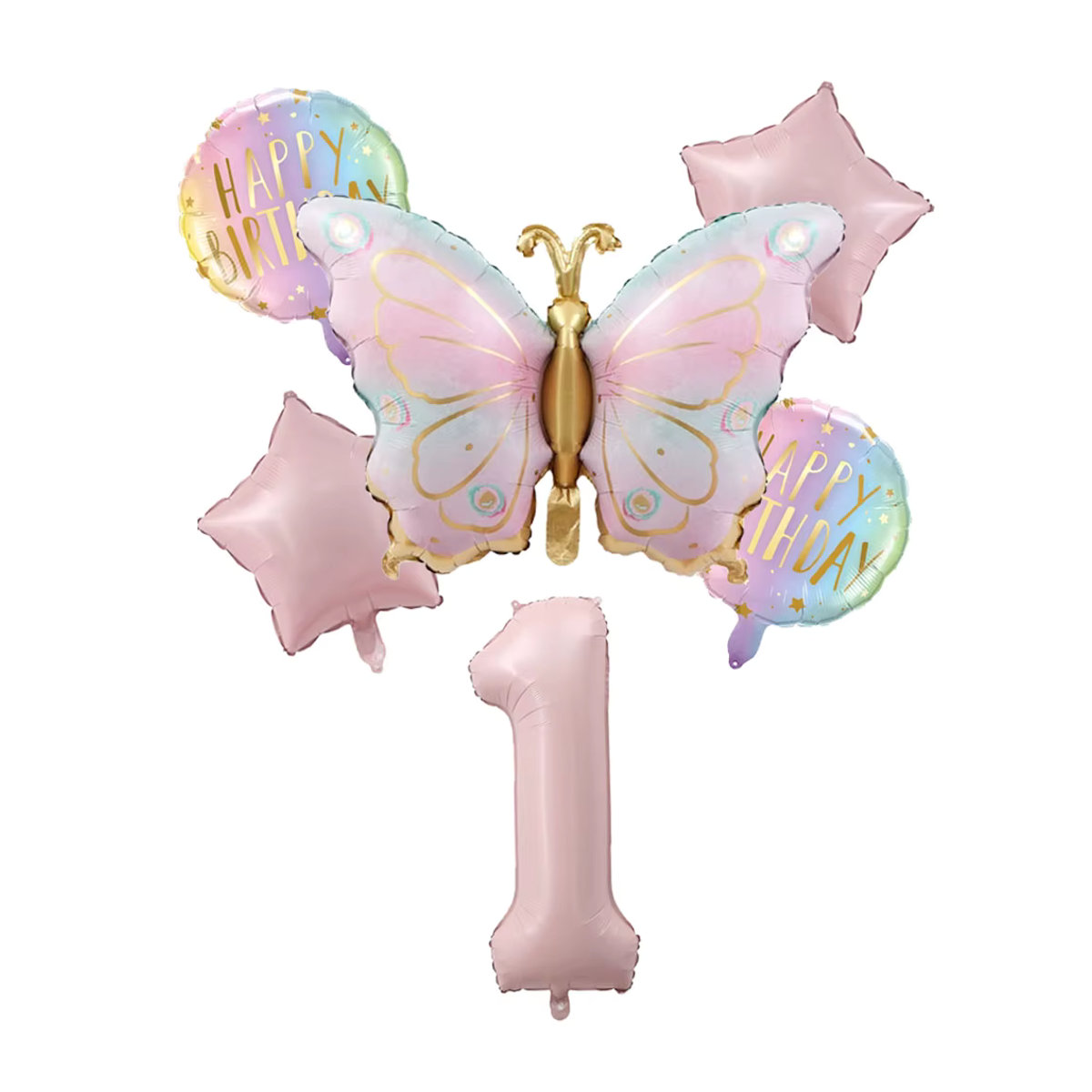 6er Set KUKUZHU Schmetterling Ballons in Rosa mit Farbverlauf für Geburtstag, Baby Shower oder Hochzeit, 40 Zoll - Bild 3