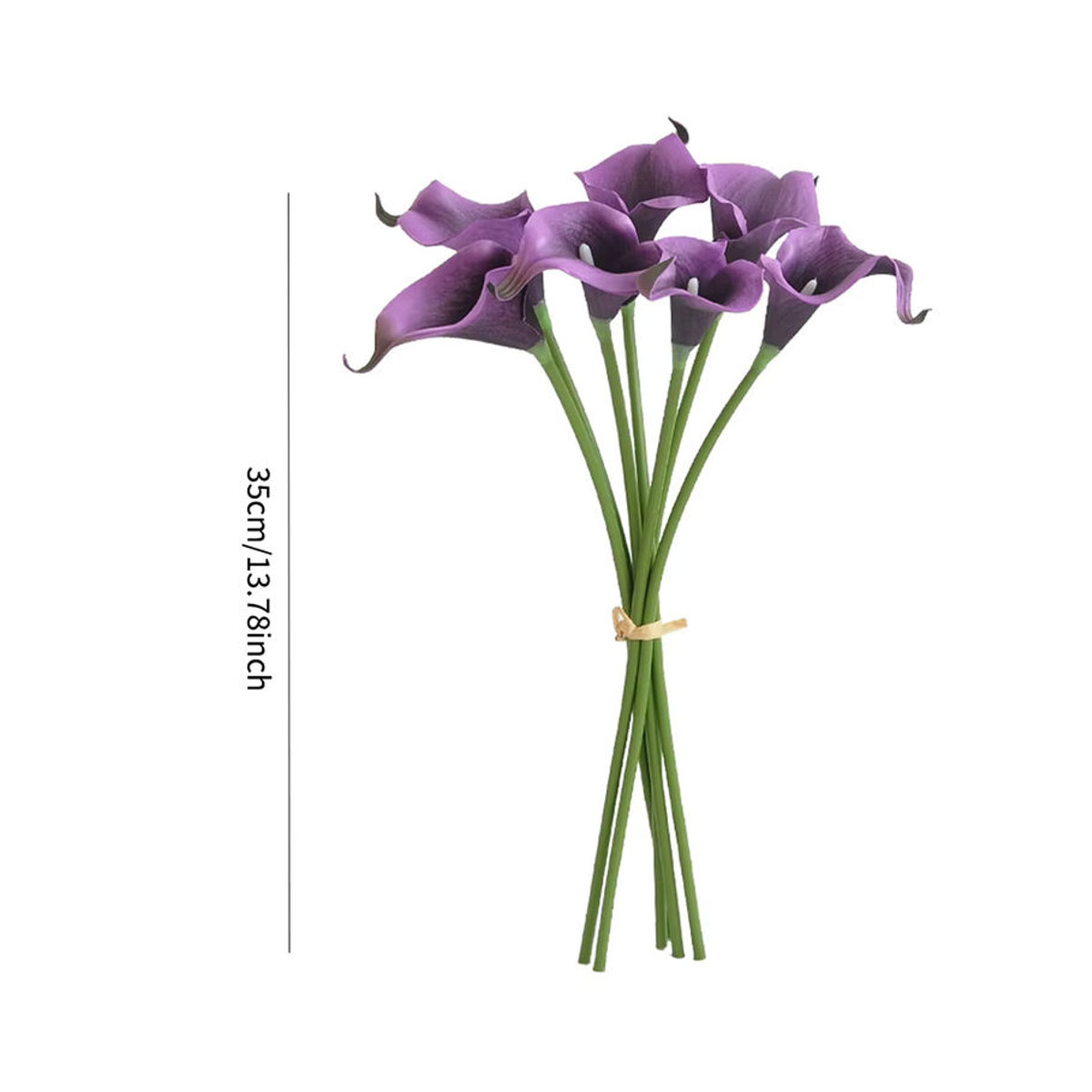 6er Set künstliche Calla-Lilien von MUFU in Weiß und Lila, Blumenstrauß für Hochzeit und Dekoration, Höhe: 35 cm - Bild 3