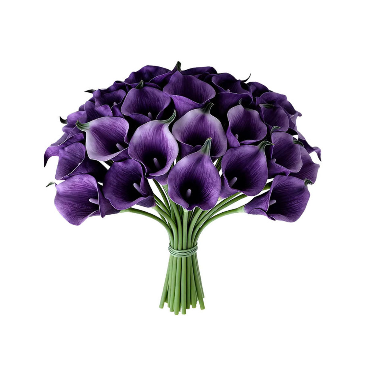6er Set künstliche Calla-Lilien von MUFU in Weiß und Lila, Blumenstrauß für Hochzeit und Dekoration, Höhe: 35 cm - Bild 4