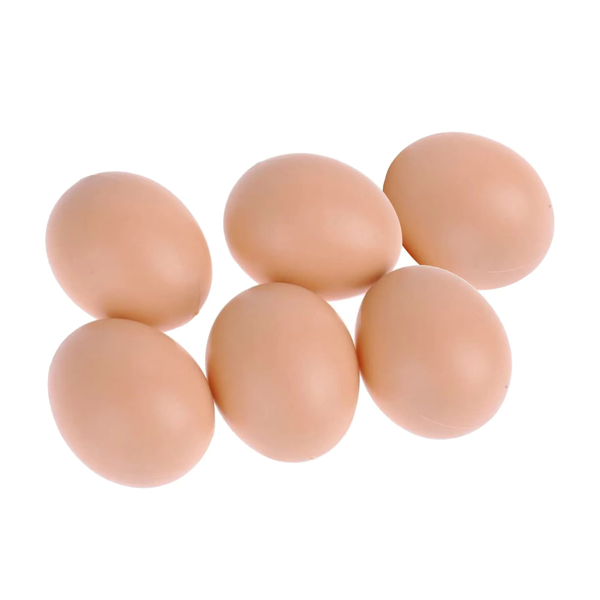 6er Set künstliche Eier aus Kunststoff in Beige für das Hühnernest oder zur Dekoration - Bild 2
