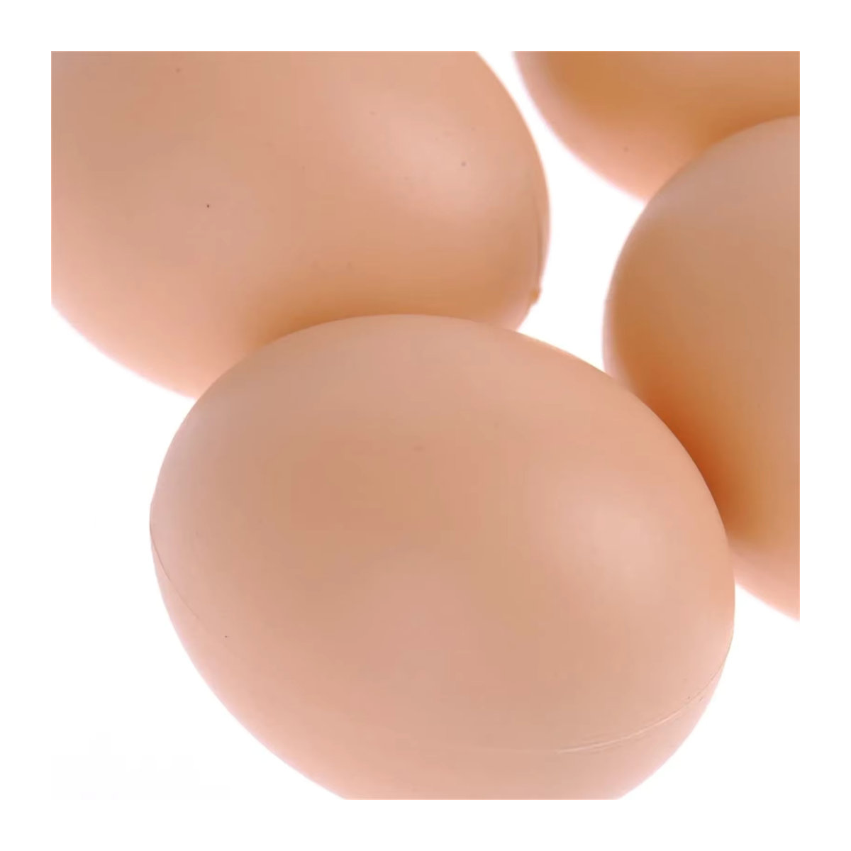 6er Set künstliche Eier aus Kunststoff in Beige für das Hühnernest oder zur Dekoration - Bild 3