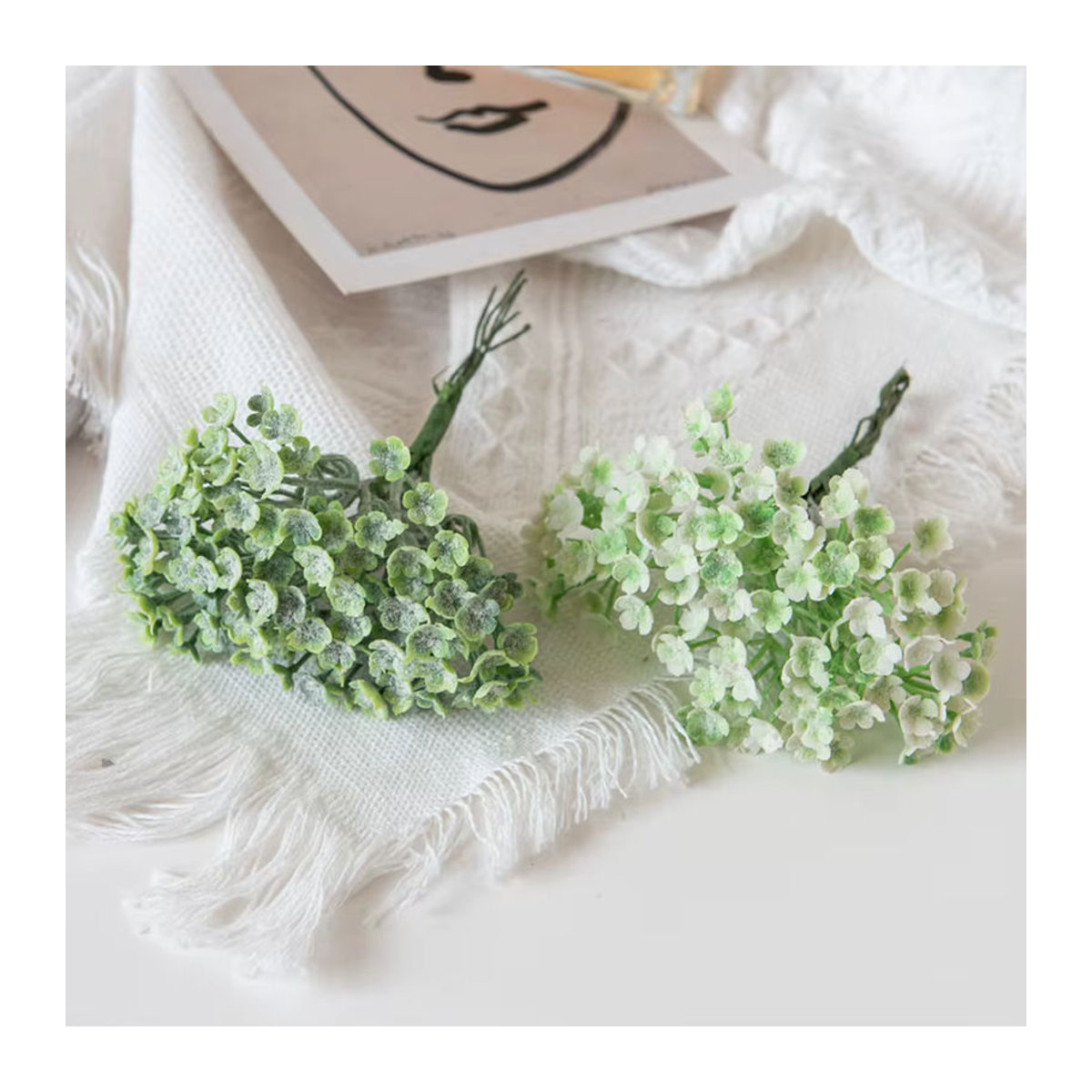 6er Set künstliche Gypsophila Blumen von dycrazy in Weiß und Gelb für Dekorationen, Hochzeiten und DIY-Geschenkboxen - Bild 4
