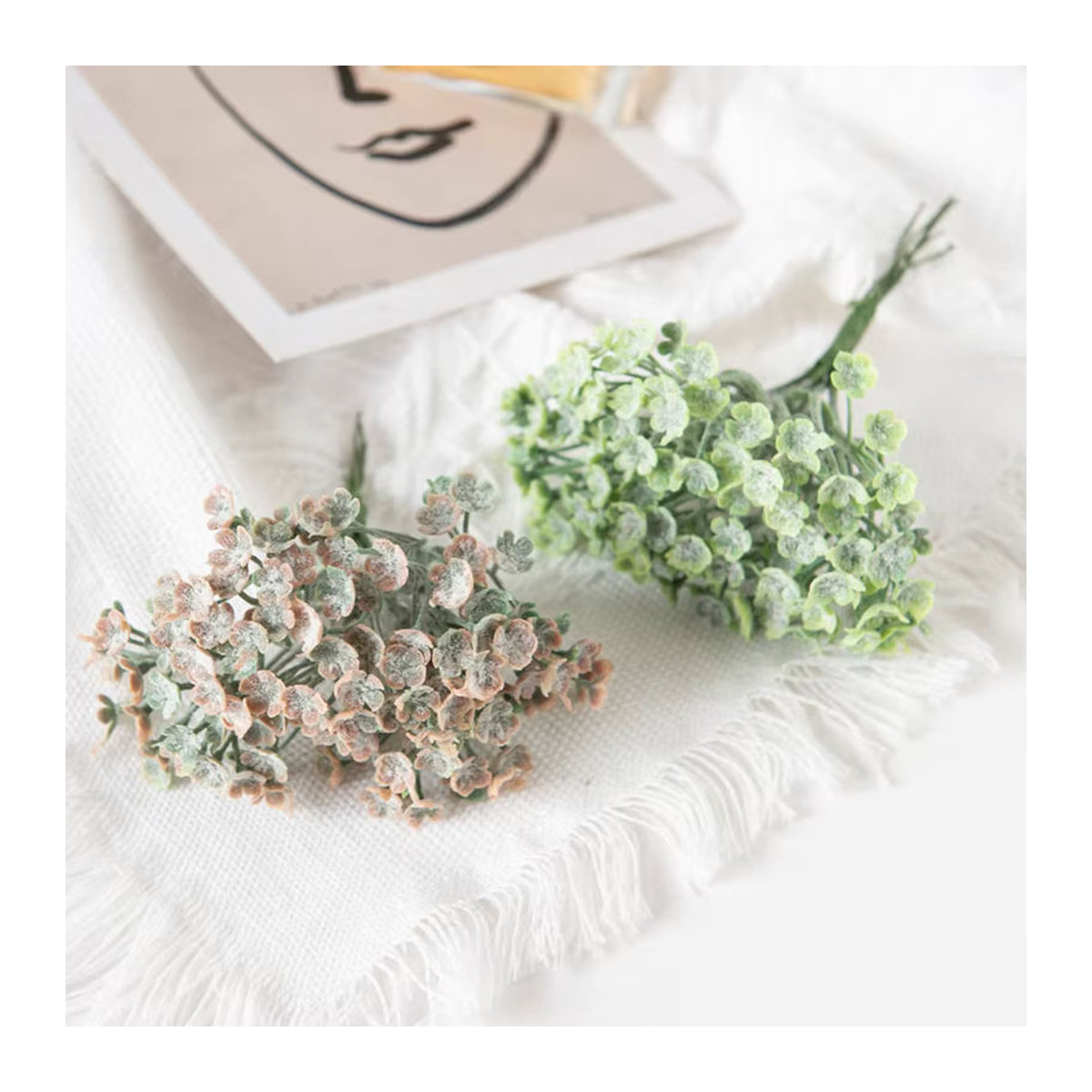 6er Set künstliche Gypsophila Blumen von dycrazy in Weiß und Gelb für Dekorationen, Hochzeiten und DIY-Geschenkboxen - Bild 5