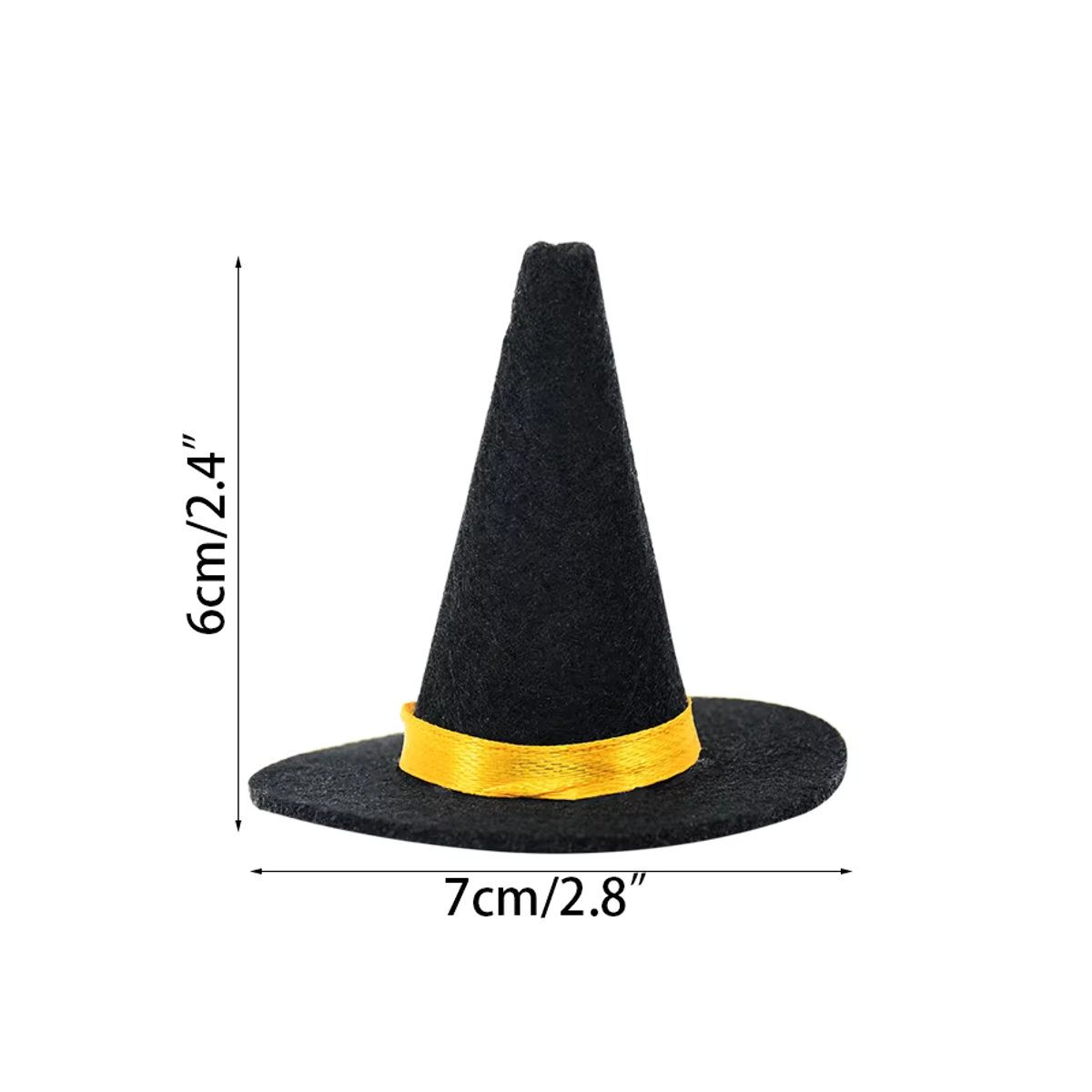 6er Set Mini Filz Hexenhüte von ZQNYCY in Schwarz als Halloween Dekoration für Weinflaschen und Party-Zubehör - Bild 6