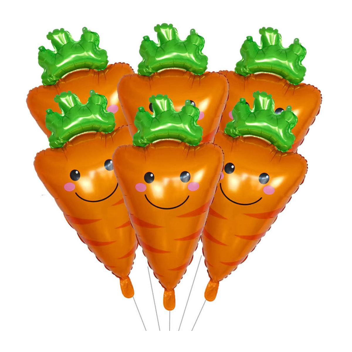 6er Set Obstballons aus Metallfolie von LQVYI mit Erdbeere, Avocado, Wassermelone, Kaktus und Orange für Kinderparty Dekoration - Bild 1