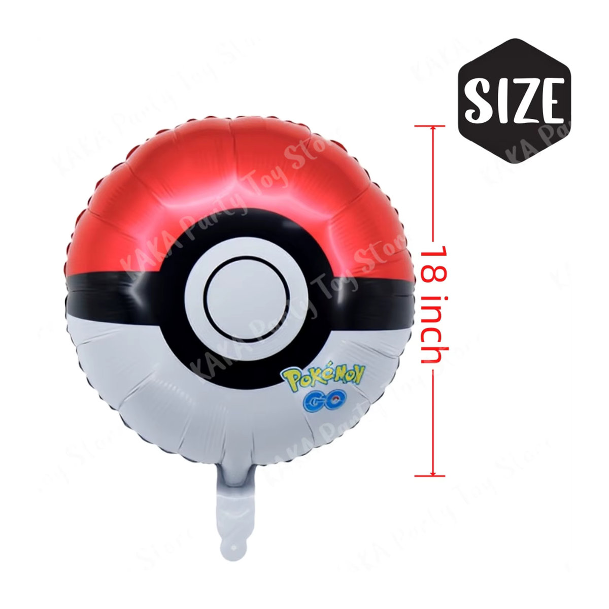 6er Set Pokemon Pokeball Aluminium Folienballons von TAKARA TOMY in Rot für Kindergeburtstage und Partydekorationen - Bild 2