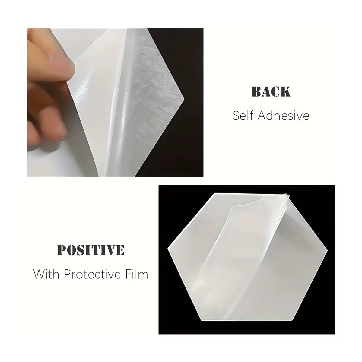6er Set Sechseckige 3D Acryl Spiegel Wandaufkleber in Silber, Geometrische Wanddeko aus Kunststoff, 1mm Dicke - Bild 2
