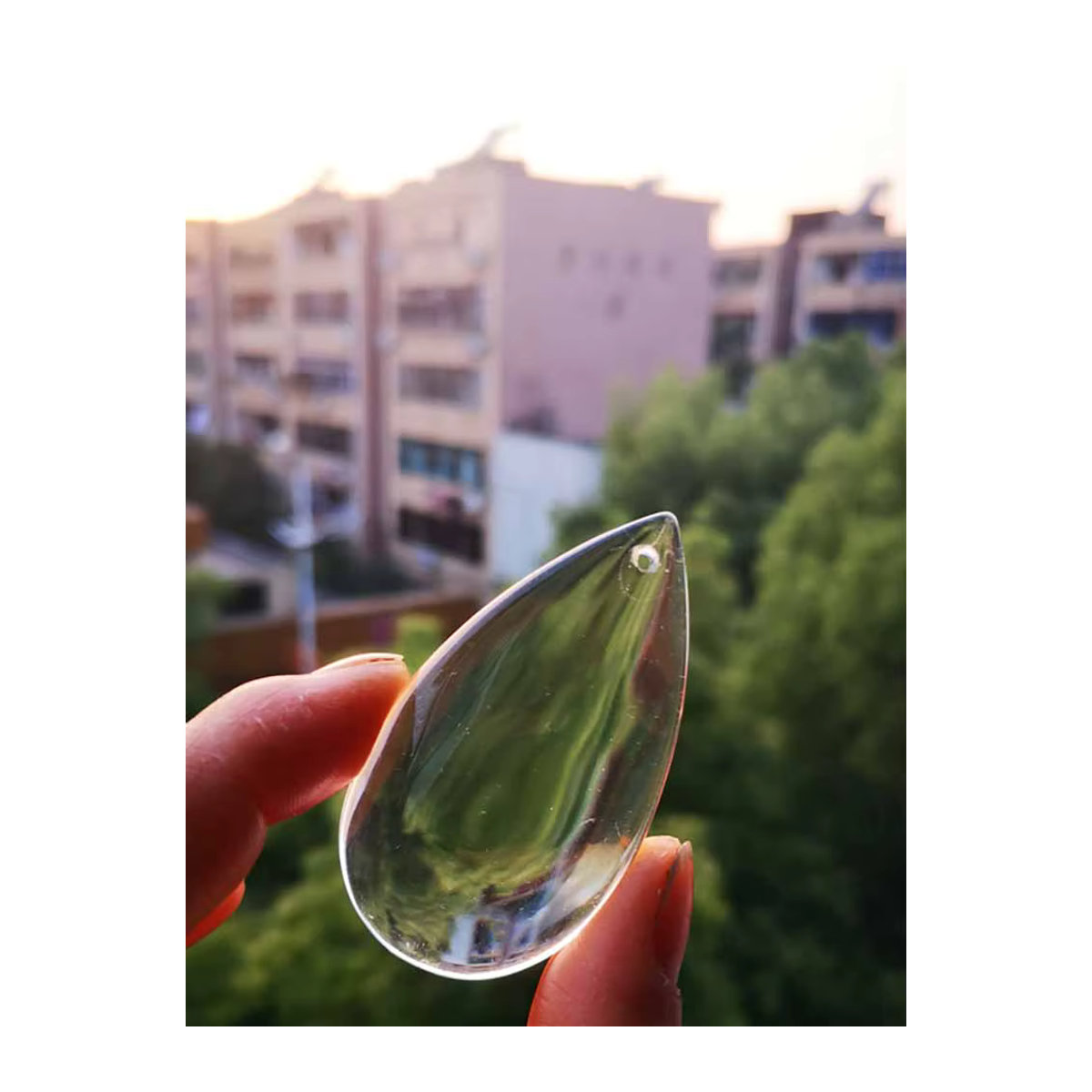 6er Set transparente Glas Anhänger in Wassertropfenform mit 63 mm Durchmesser für Kronleuchter und Dekorationen - Bild 6